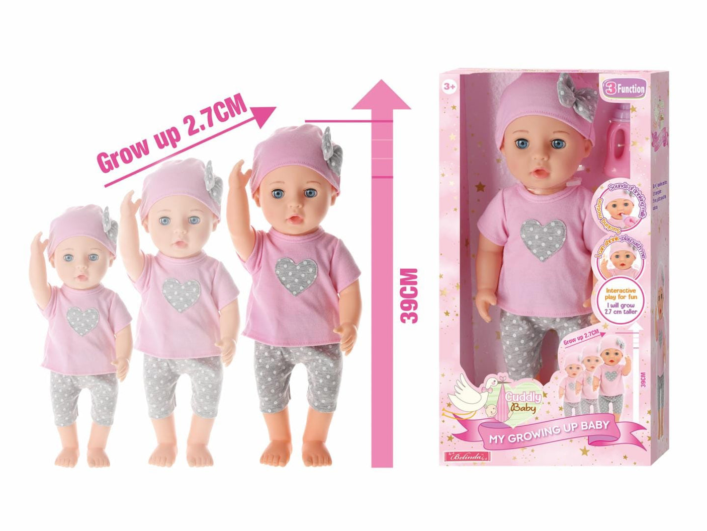 MomKi Jucării Papusa Bebelus MomKi MOMKI78029 | Cu Functie de Crestere, Interactiva