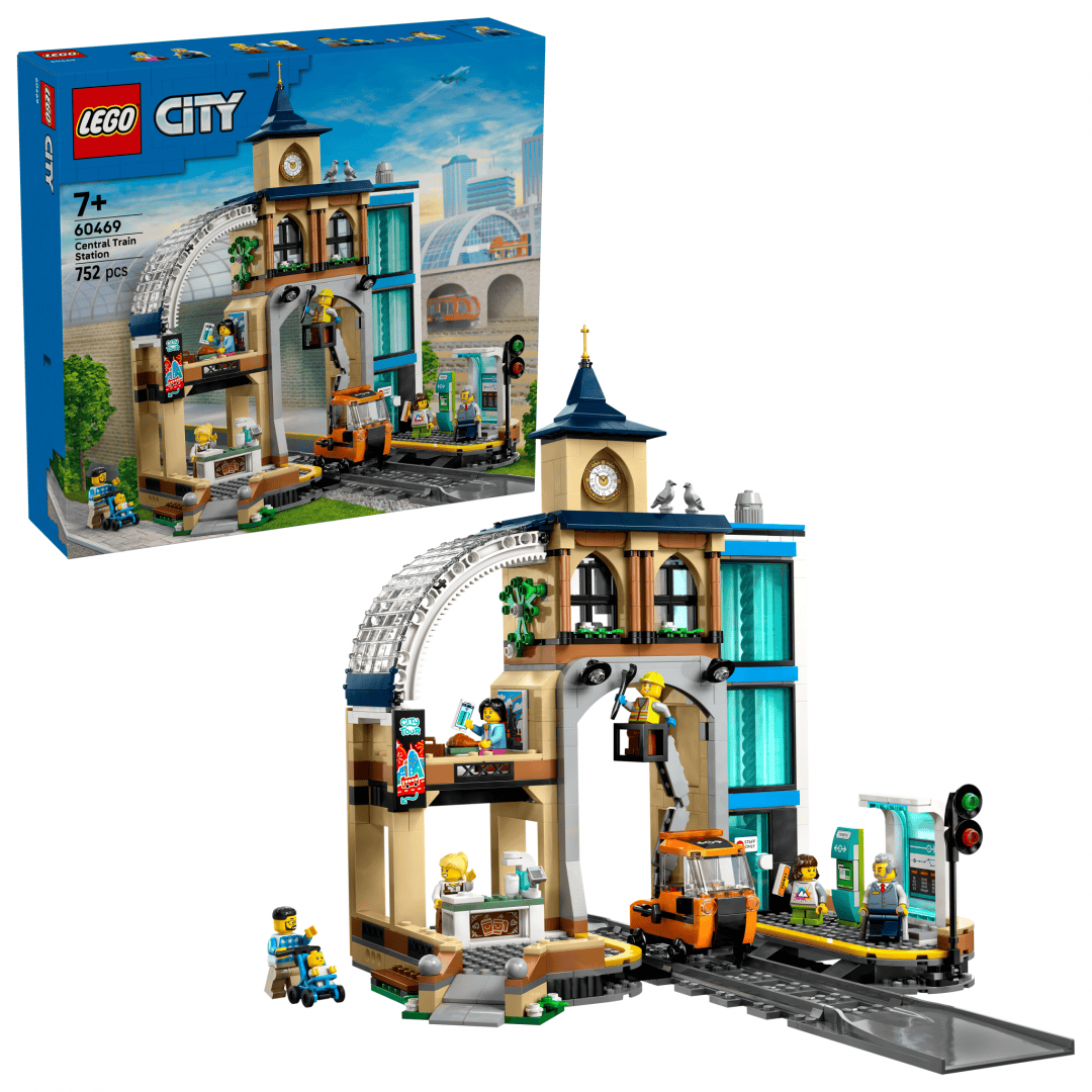 Lego Jucării Set Constructie LEGO City 60469 | Gara Centrala, Trenuri, Cadou