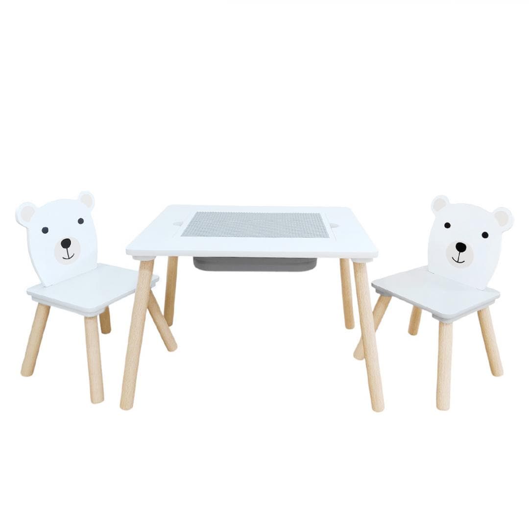 U-Grow Îngrijire bebe Set Masuta si 2 Scaune U-Grow UG-74KINET | Cu Spatiu de Activitati, Bear