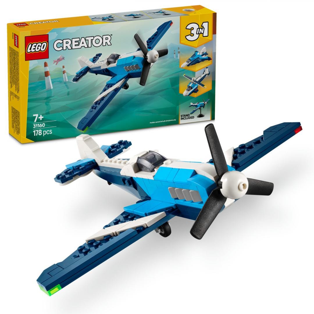 Lego Jucării Set Constructie LEGO Creator 3-in-1 31160 | Avion de Curse, 3IN1, Cadou