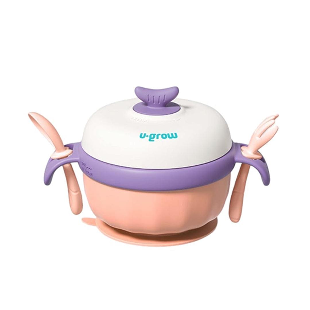 U-Grow Alimentație bebe Bol Termic U-Grow UG-235PP | Lingurita, Furculita, Baza Antialunecare, Mov
