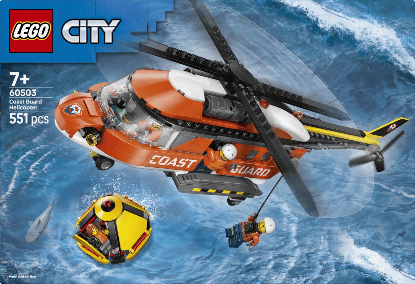 Lego Jucării Set Constructie LEGO City 60503 | Elicopter Paza de Coasta, Cadou