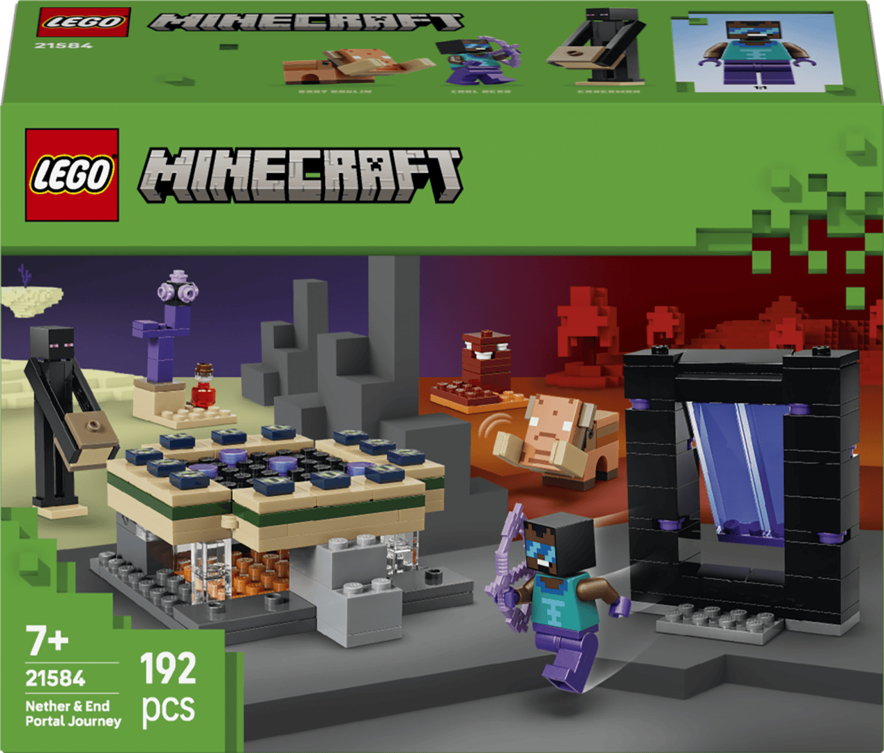 Lego Jucării Set Constructie LEGO Minecraft 21584 | Calatorie Prin Portalurile Nether si End