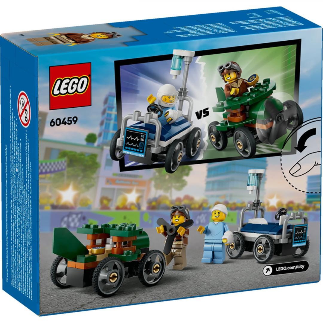 Lego Jucării Set Constructie LEGO City 60459 | Pachet de Curse Avion Vs. Pat de Spital