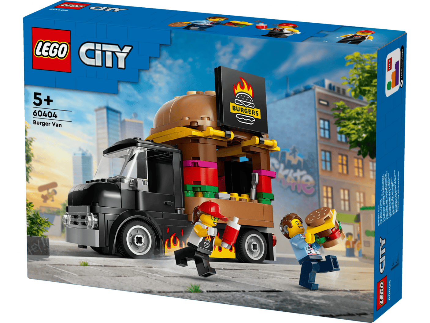 Lego Jucării Set Constructie LEGO City 60404 | Toneta cu Burgeri, Cafenea, Masina