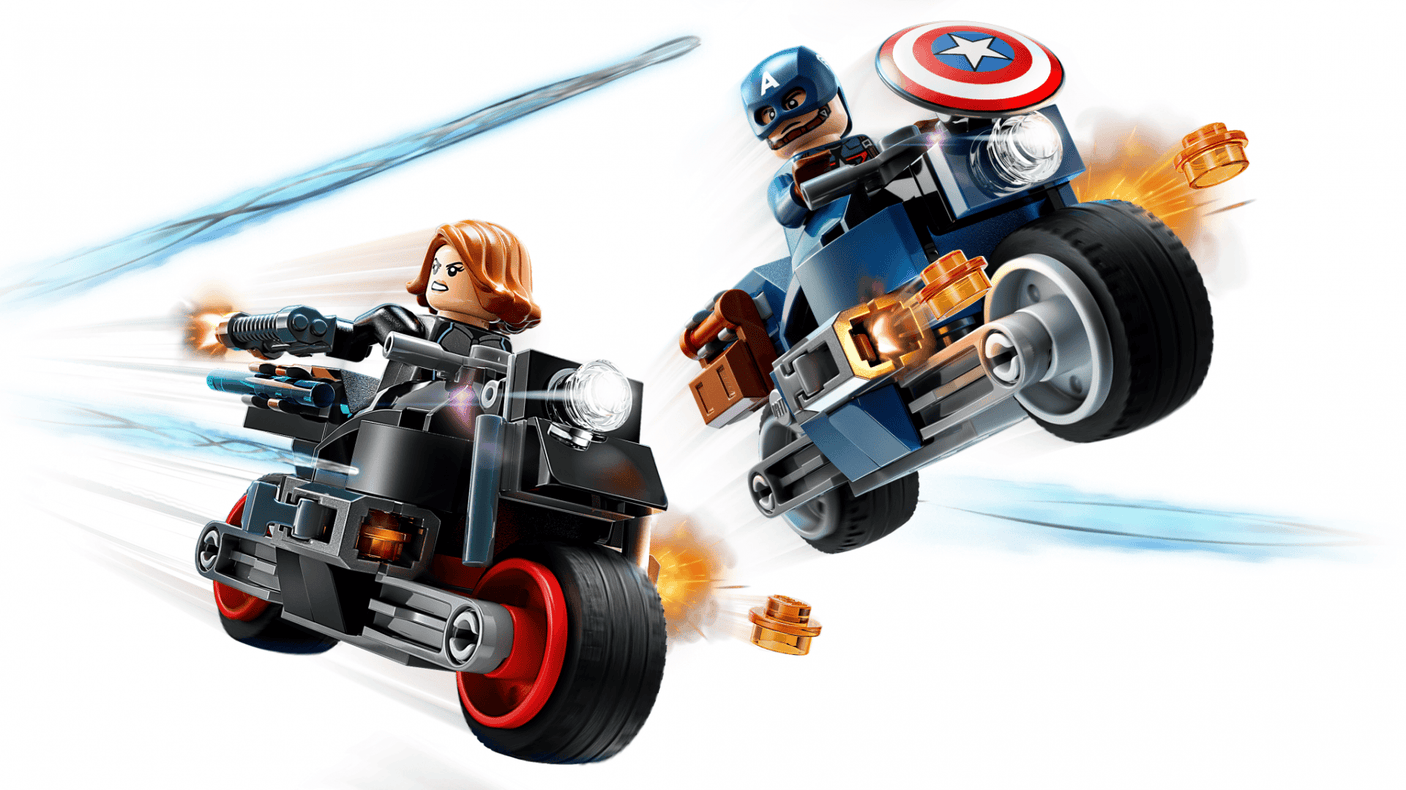 Lego Jucării Set Constructie LEGO Super Heroes 76260 | Black Widow & Captain America, Marvel, Motocicleta, 231 Piese