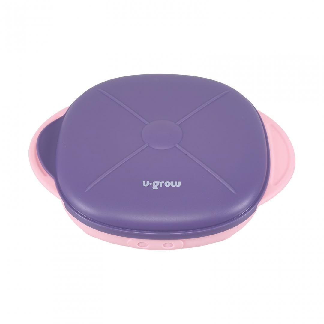 U-Grow Alimentație bebe Farfurie Silicon U-Grow UG-239PP | Cu Capac, Mov