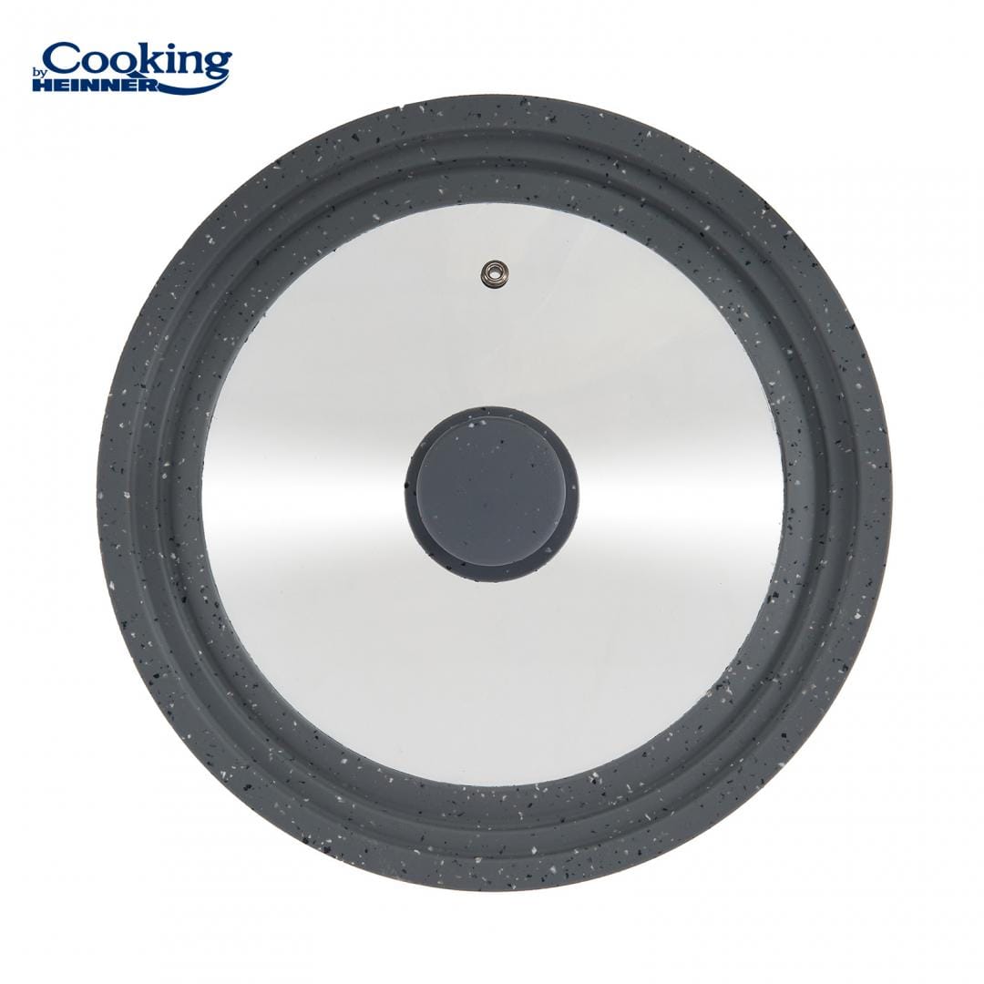 Heinner Capac oala Capac Oala Heinner HR-AER-28D32G | Sticla, Margine Silicon, 28-32cm, Gri