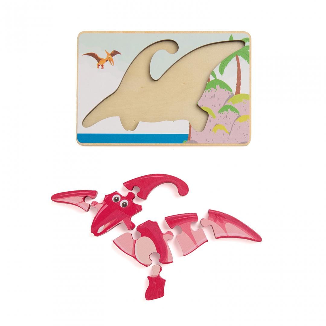 MomKi Jucării Puzzle din Lemn MomKi MKT79371 | Pterodactil, 8 Piese, Copii