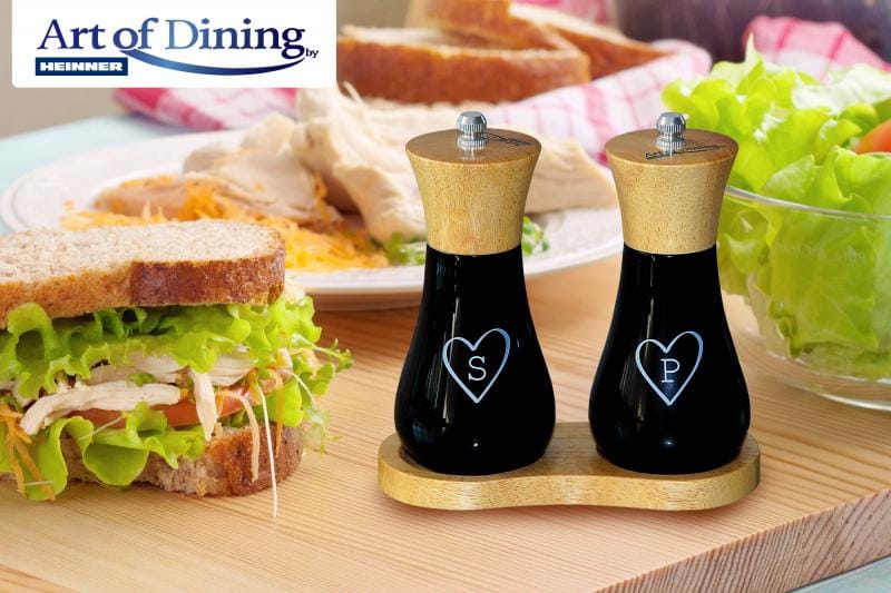 Heinner Set fasete Set Rasnite Heinner HR-JMW2X15 | Sare & Piper, 15cm, Suport Lemn