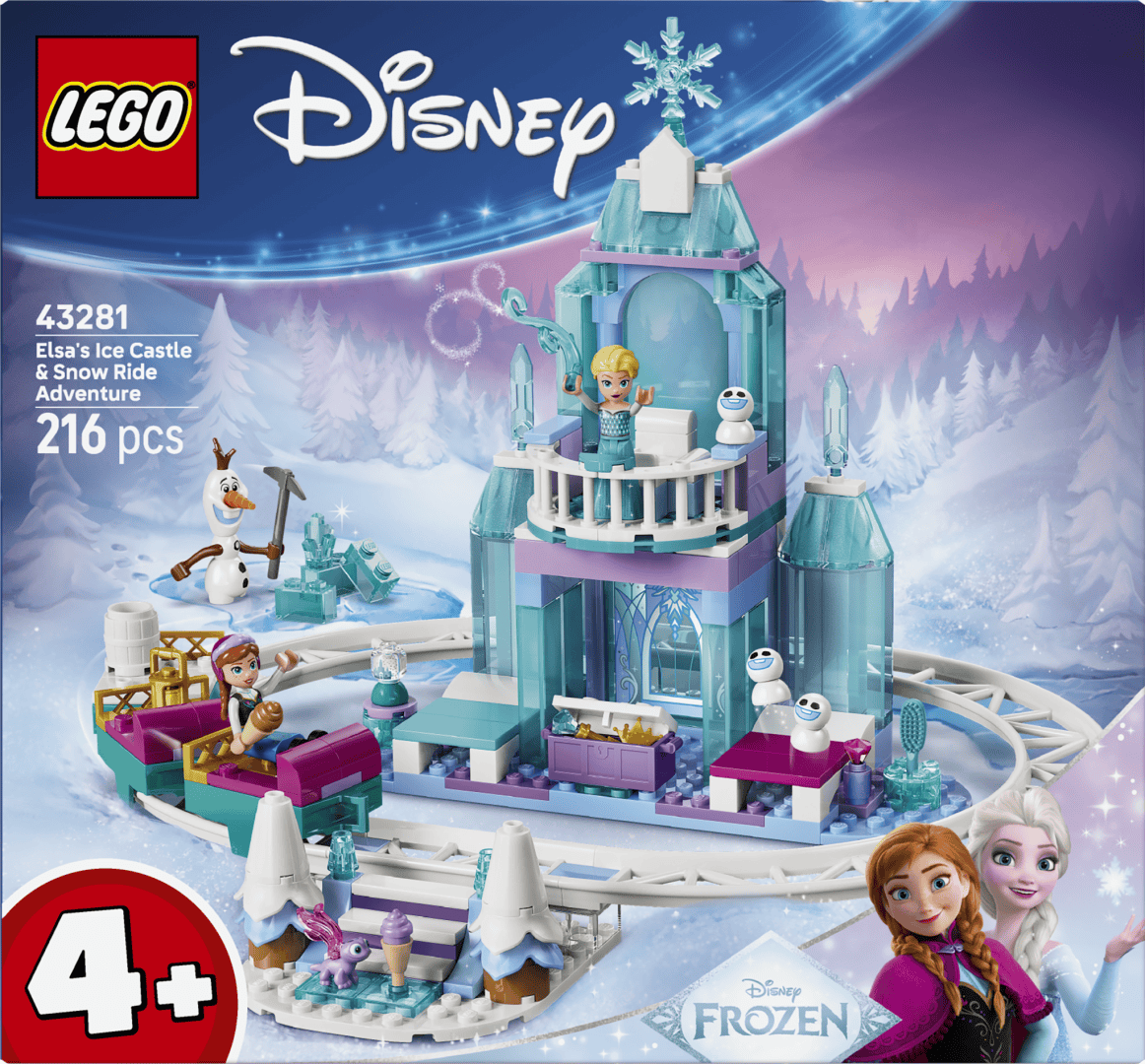 Lego Jucării Set Constructie LEGO Disney Frozen 43281 | Aventura cu Sania pe Sine, Castelul de Gheata al Elsei, 133 Piese, 4+