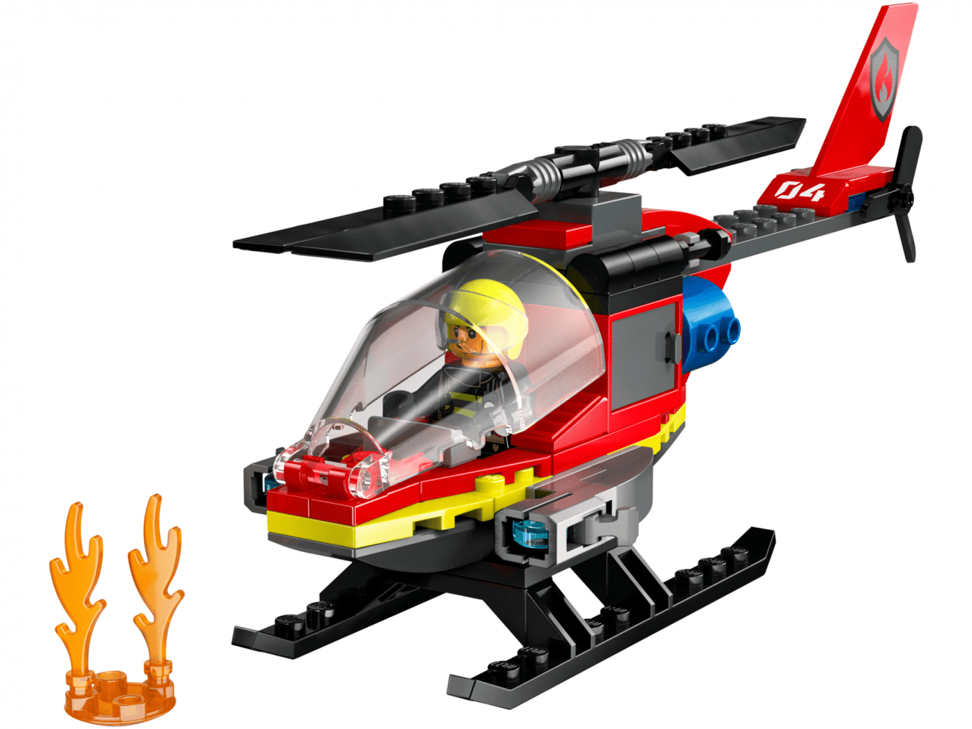 Lego Jucării Set Constructie LEGO City 60411 | Elicopter Pompieri, Cadou Copii, 88 Piese