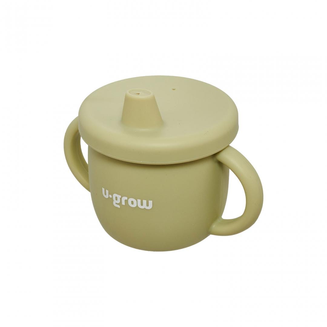 U-Grow Alimentație bebe Set Diversificare Silicon U-Grow UG-SET15OV | 3 Piese, Bol, Farfurie, Cana cu Cioc, Olive