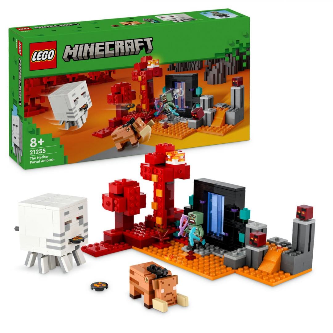 Lego Jucării Set Constructie LEGO Minecraft 21255 | Ambuscada In Portalul Nether, 352 Piese, 8+
