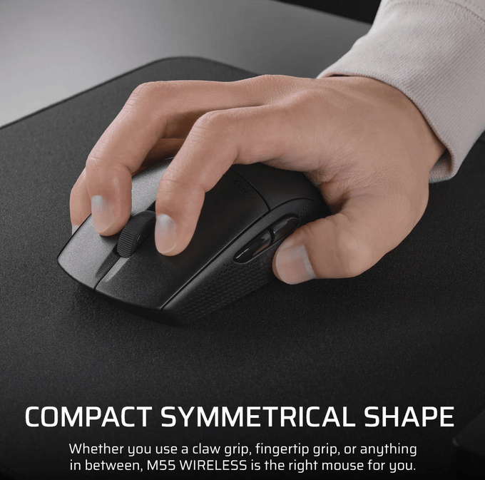 Corsair Mouse Mouse Gaming CORSAIR M55 WIRELESS | Wireless, Negru
