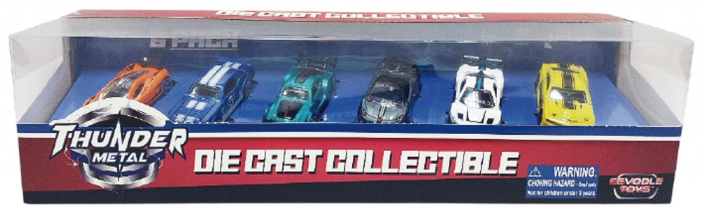 Cevodle Jucării Jucarie Cevodle CEV64078-0001MIX | Set 6 Masini Curse, Die Cast, Scara 1/64, 7.5cm