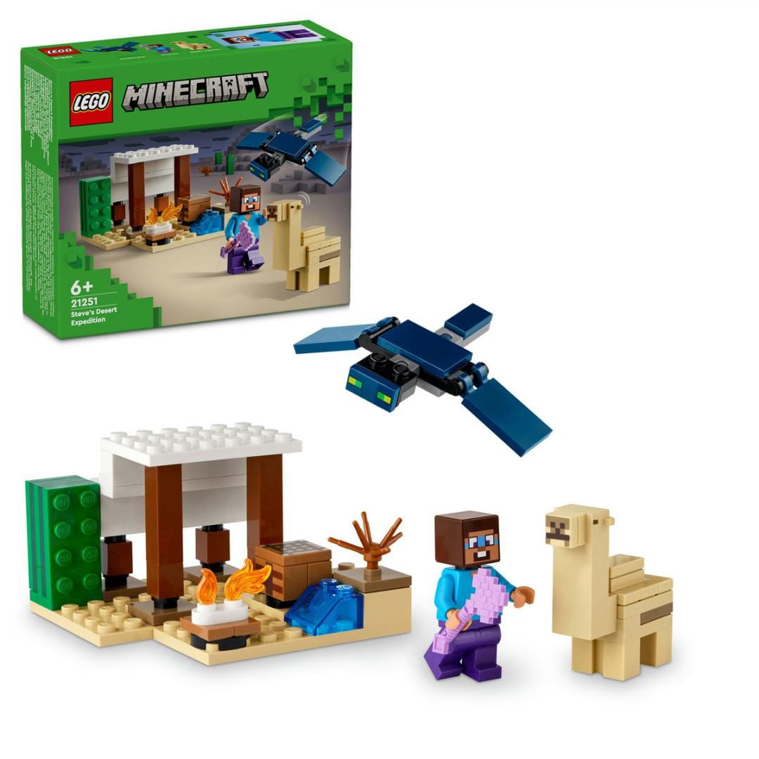 Lego Jucării Set Constructie LEGO Minecraft 21251 | Expeditia in Desert a lui Steve, 252 Piese, 8+