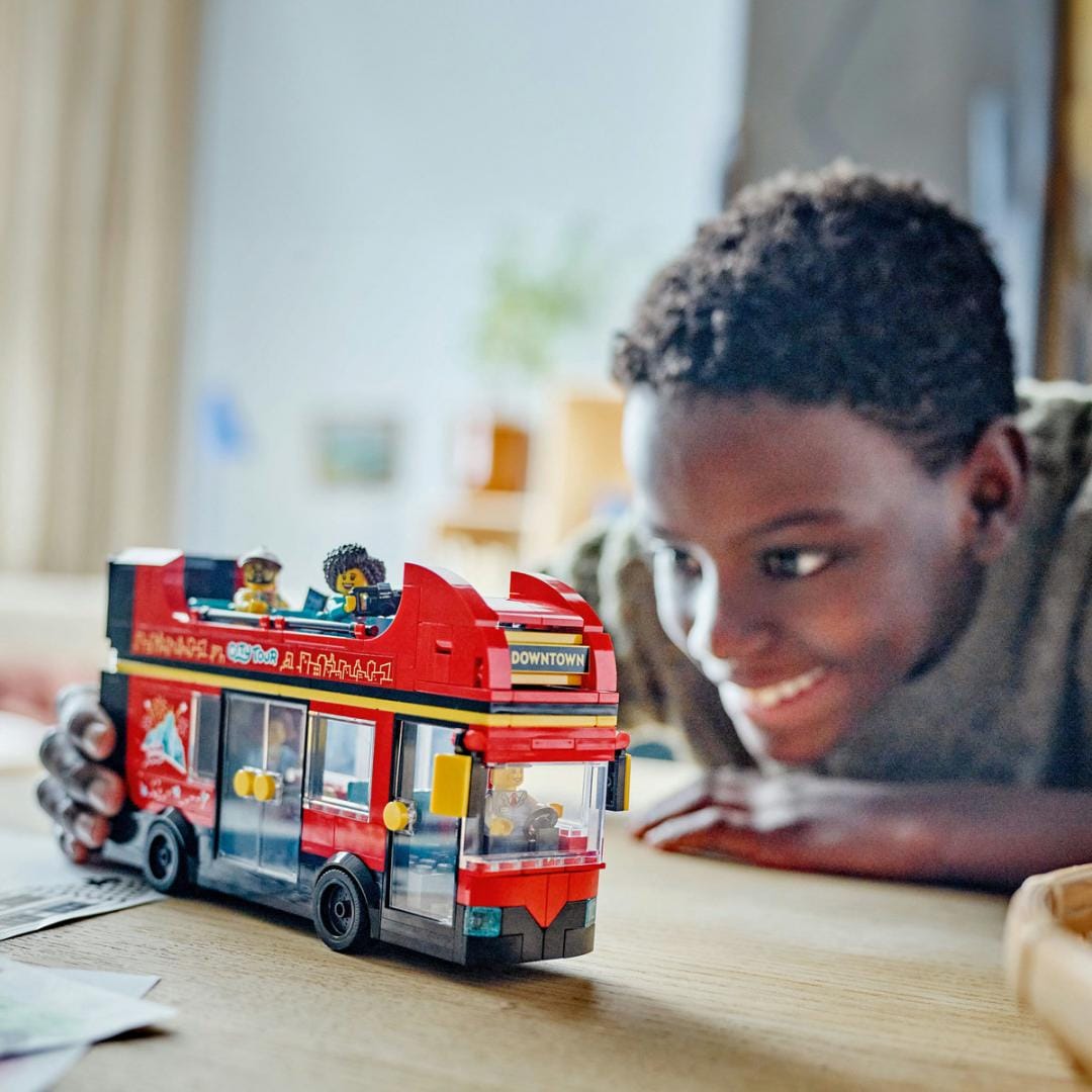 Lego Jucării Set Constructie LEGO City 60407 | Autobuz Turistic Rosu cu Etaj, Cadou