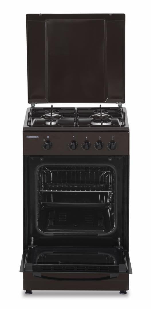 Heinner Aragaz Aragaz Gaz Heinner HFSC-SME50BRW | 50cm, 4 Arzatoare, Cuptor Gaz, Maro, 50x50x85cm