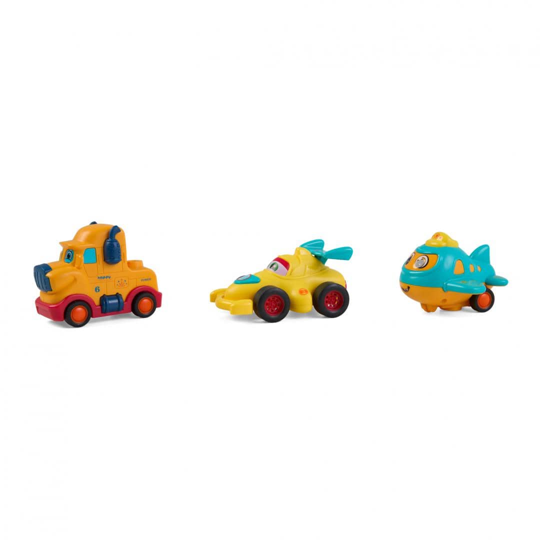 MomKi Jucării Set 3 Jucarii MomKi MOMKI899-17EG | Vehicule Inertie, Camion, Masina Curse, Avion