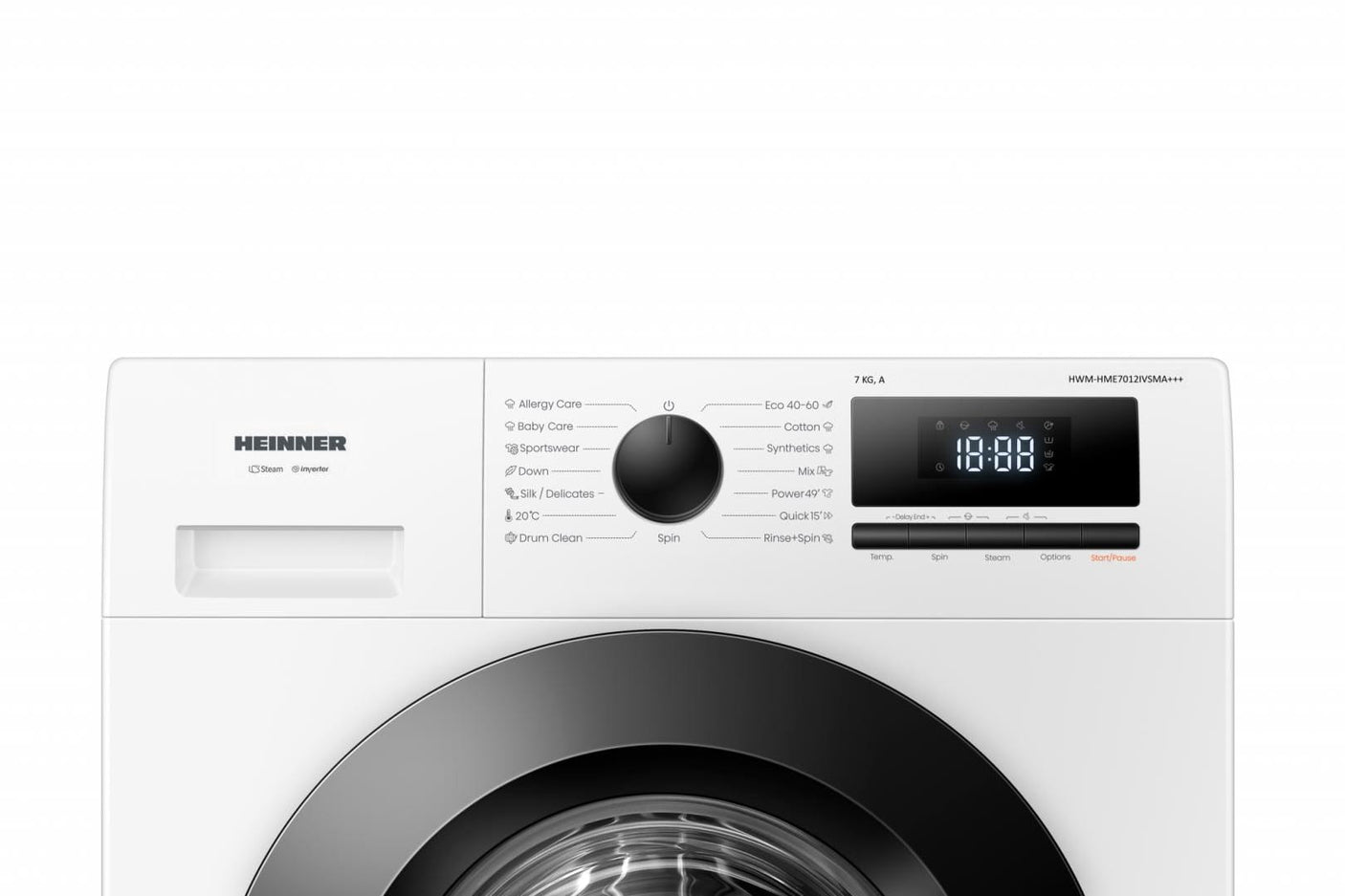 Heinner Masina de spalat rufe Masina de spalat rufe slim Heinner HWM-HME7012IVSMA+++ | 7kg, 1200RPM, Inverter, A+++, 59.5x46.5x84.5cm