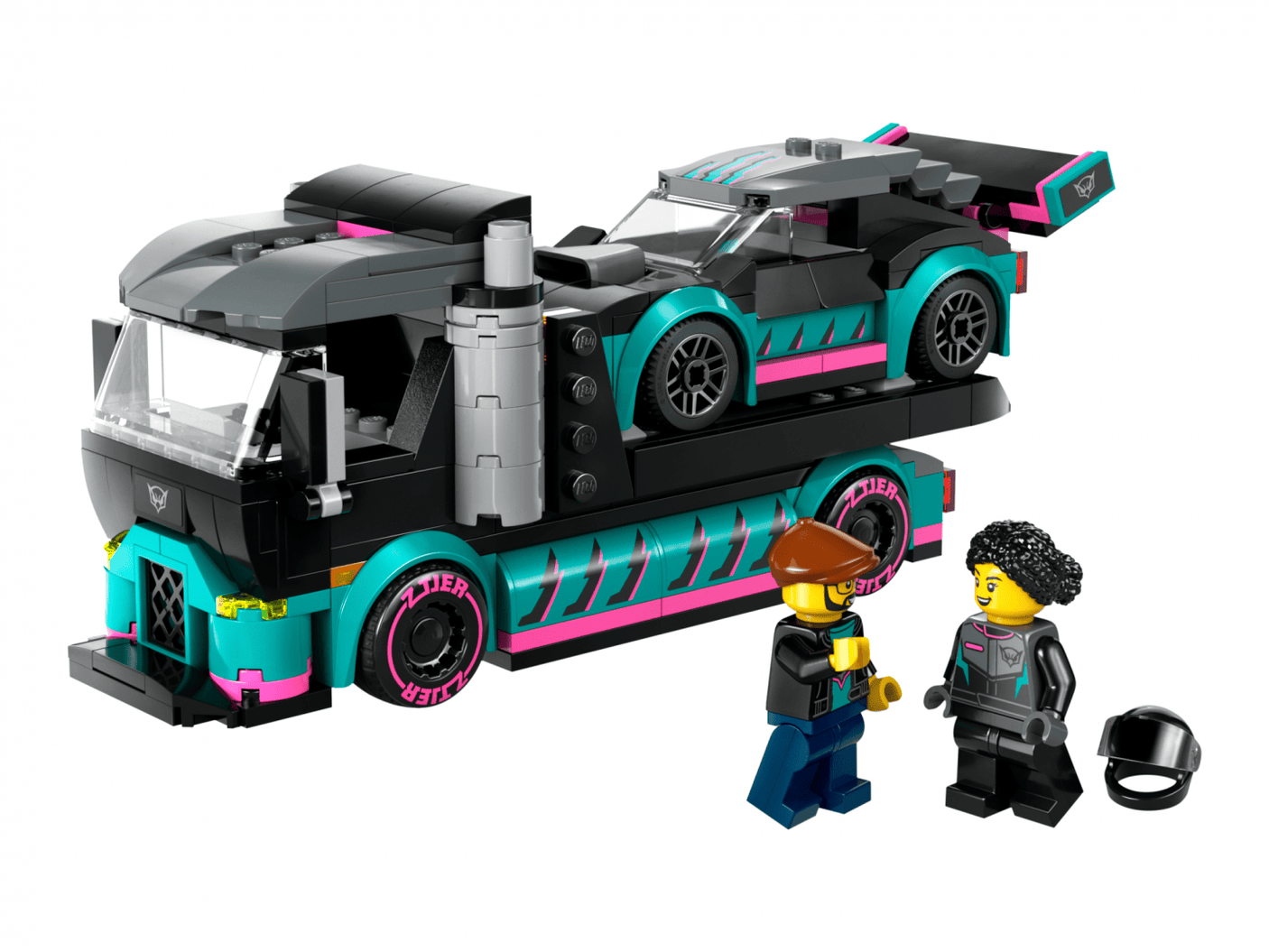 Lego Jucării Set Constructie LEGO City 60406 | Masina Curse si Camion Transport, Cadou