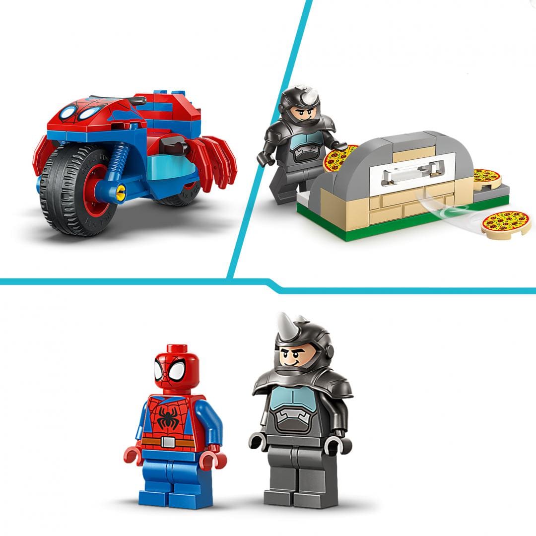 Lego Jucării Set Constructie LEGO 11206 | Spidey pe Motocicleta vs Rhino, Cadou