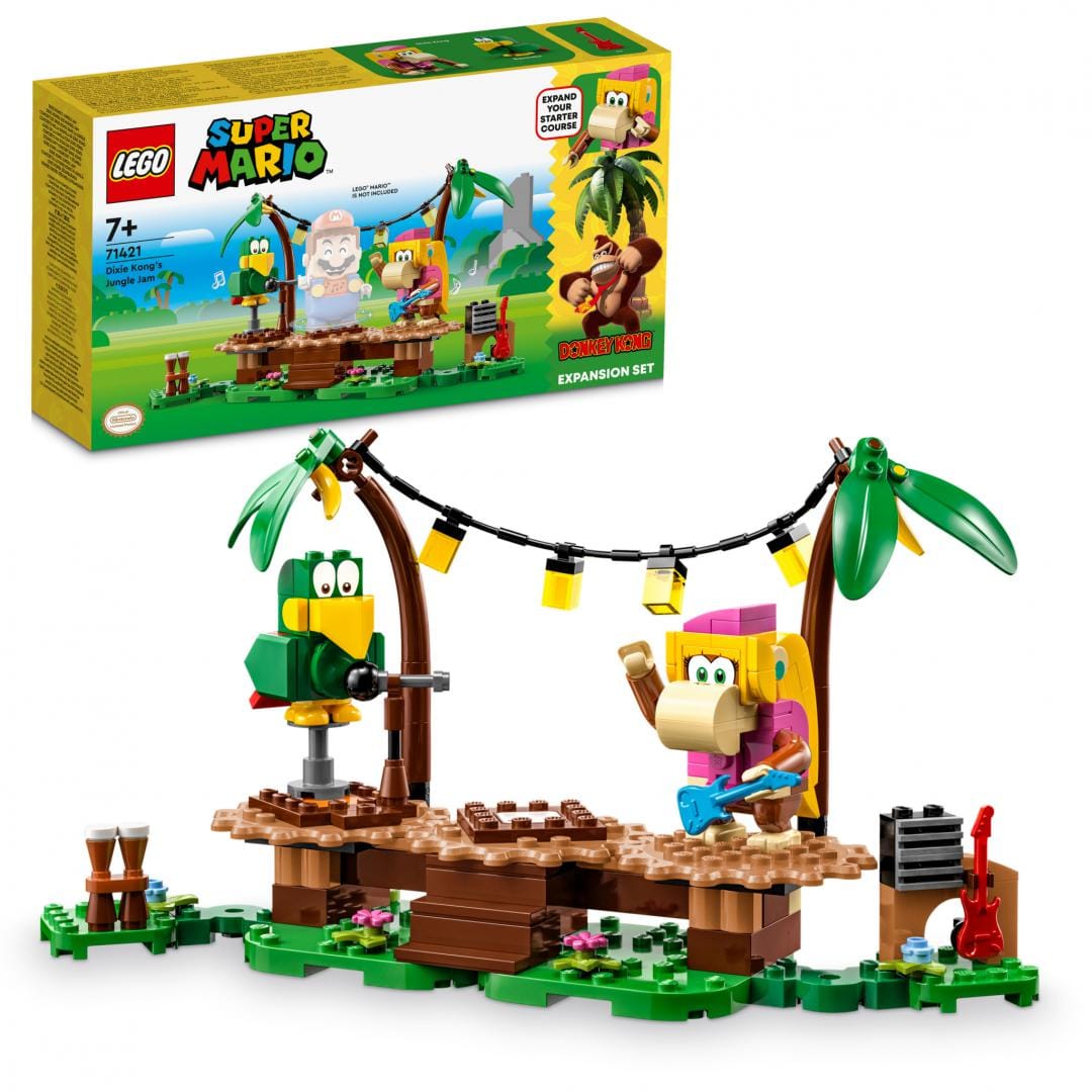 Lego Jucării Set Constructie LEGO Super Mario 71421 | Dixie Kong, Jungla, Cadou