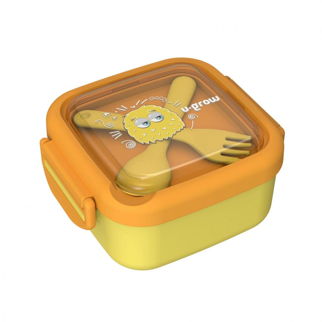 U-Grow Alimentație bebe Caserola 2in1 U-Grow A-1415YE | Cu Lingurita si Furculita, Galbena