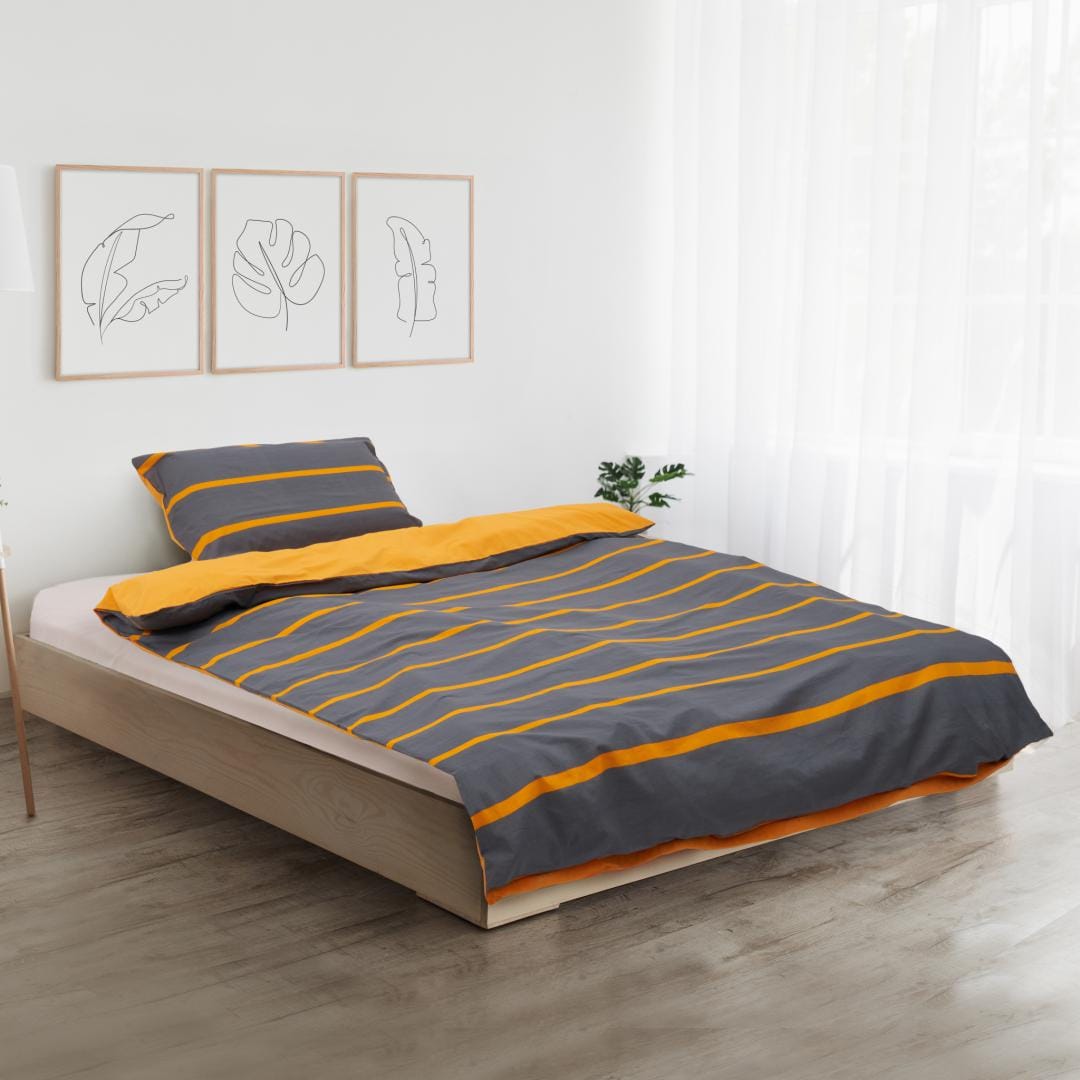 Heinner Set de pat Set De Pat Single Heinner HR-2SBED-ORG | Bumbac, Grey/Orange