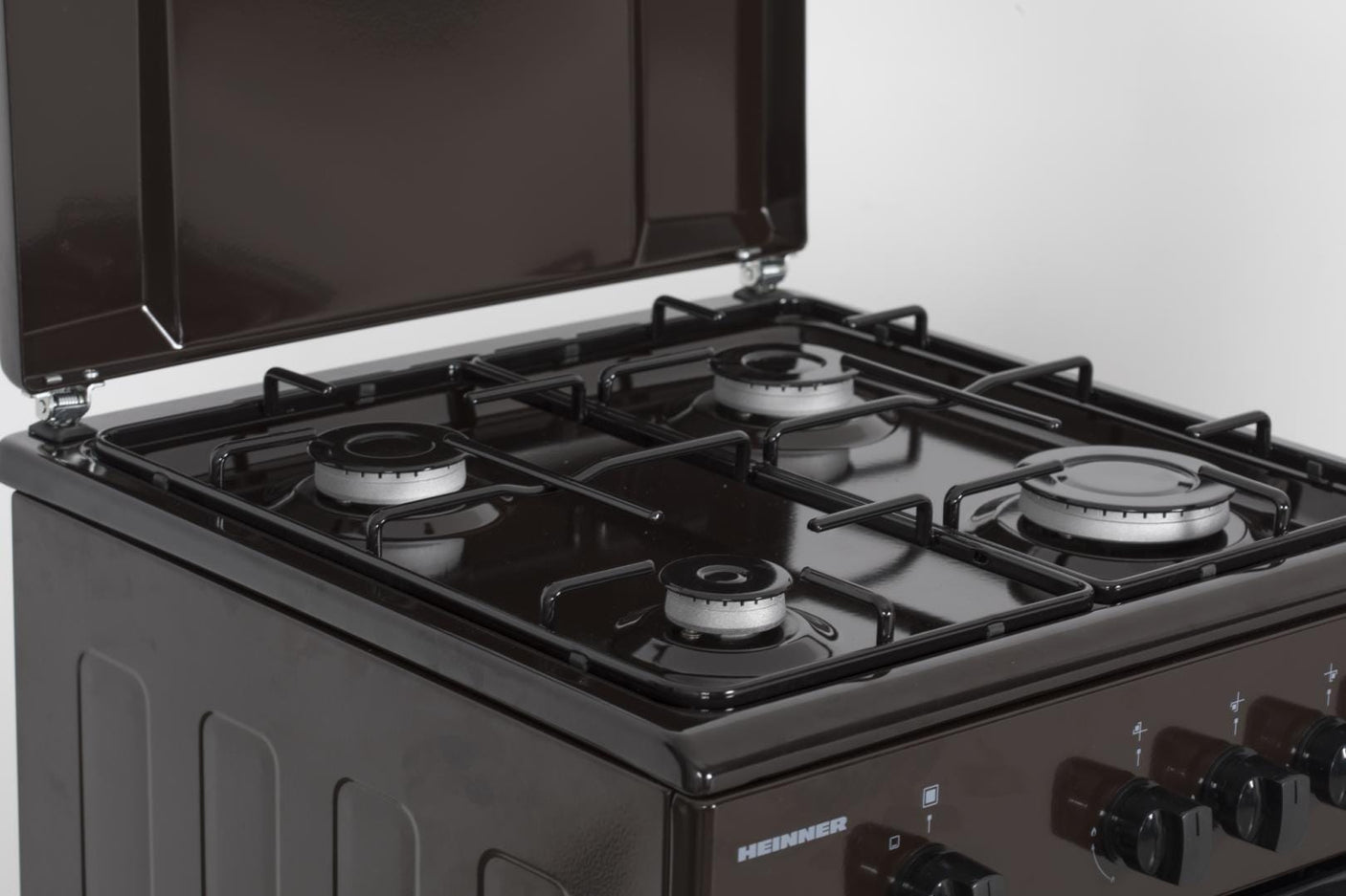 Heinner Aragaz Aragaz Gaz Heinner HFSC-SME50BRW | 50cm, 4 Arzatoare, Cuptor Gaz, Maro, 50x50x85cm