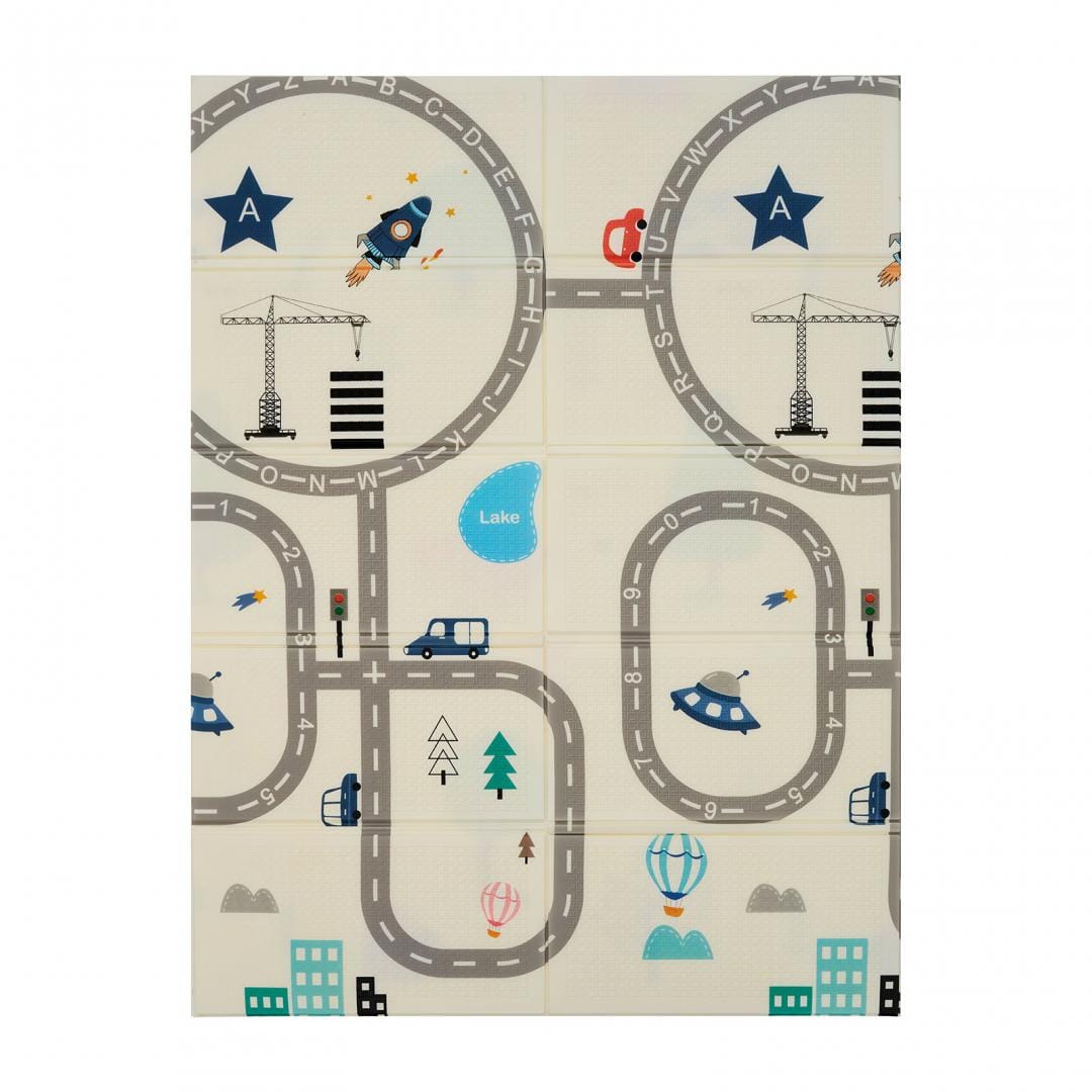 U-Grow Îngrijire bebe Covor de Joaca U-Grow UG-F10120-1 | 120x180cm, Spuma, 2 Fete, Pliabil, Circuit