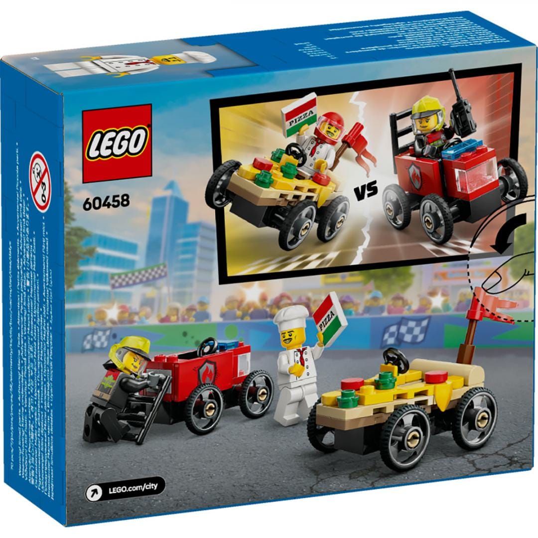 Lego Jucării Set Constructie LEGO City 60458 | Furgoneta Pizz Vs. Camion Pompieri