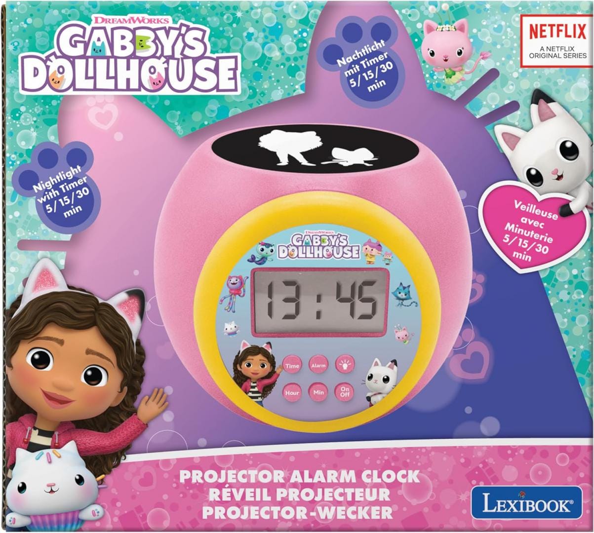 Lexibook Jucării Ceas Desteptator Lexibook RL977GDH | Proiector, Gabby, Alarma, Iluminare
