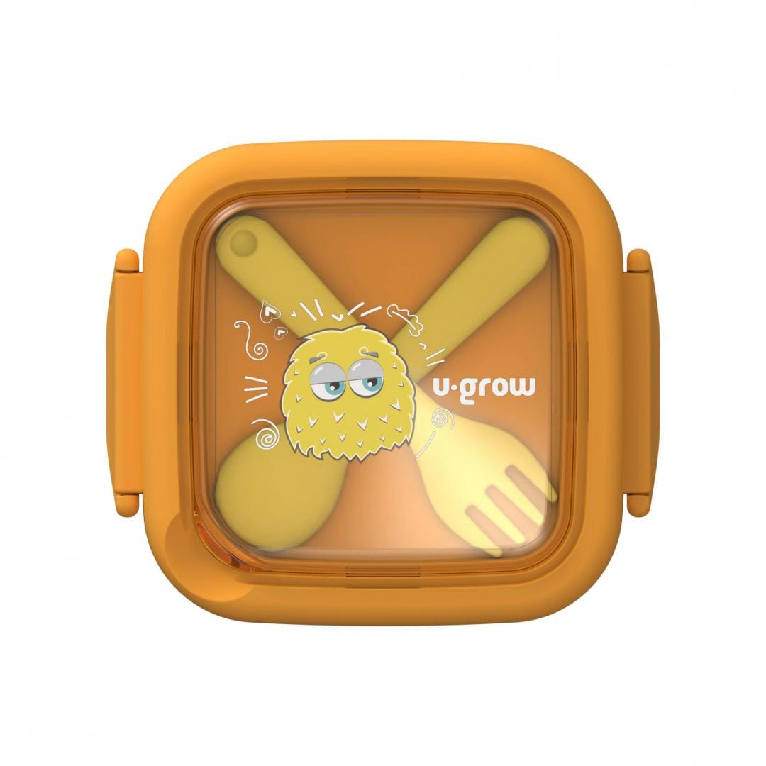 U-Grow Alimentație bebe Caserola 2in1 U-Grow A-1415YE | Cu Lingurita si Furculita, Galbena