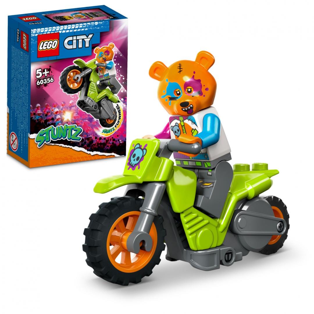 Lego Jucării Set Constructie LEGO City 60356 | Motocicleta Cascadorie cu Urs, Cadou