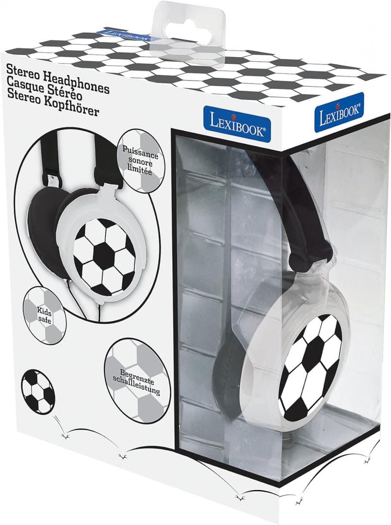 Lexibook Jucării Casti Pliabile Lexibook HP015FO | Design Fotbal, Pentru Copii, Cu Fir