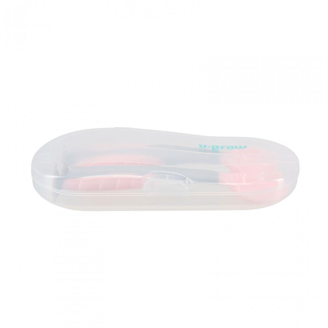 U-Grow Alimentație bebe Set Lingurita si Furculita U-Grow UG-218PK | Roz, Silicon