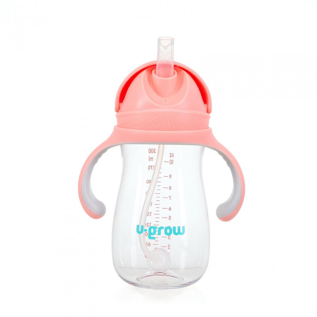 U-Grow Alimentație bebe Cana cu Pai U-Grow UG-895PK | Tritan, 300ml, Roz