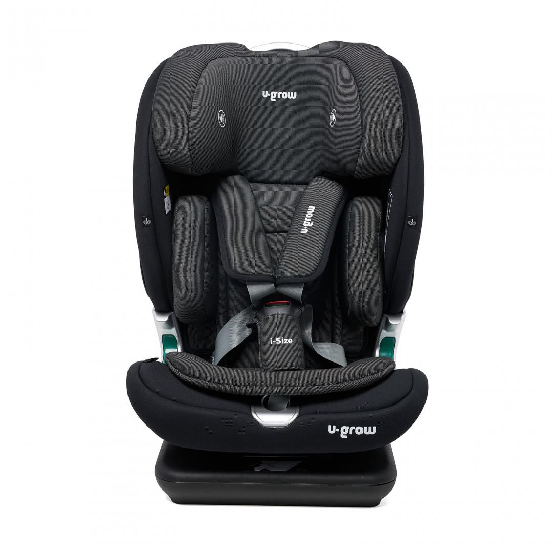 Scaun Auto I-size U-grow Goldfix Plus, Isofix, 76-150 Cm (9-36 Kg), Boxa Bluetooth, Negru