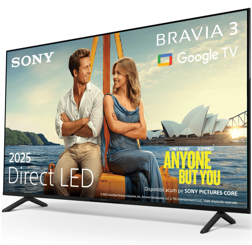 Sony Televizor Sony BRAVIA 3 LED 50S35, 126 cm, Smart Google TV, 4K Ultra HD, Clasa E