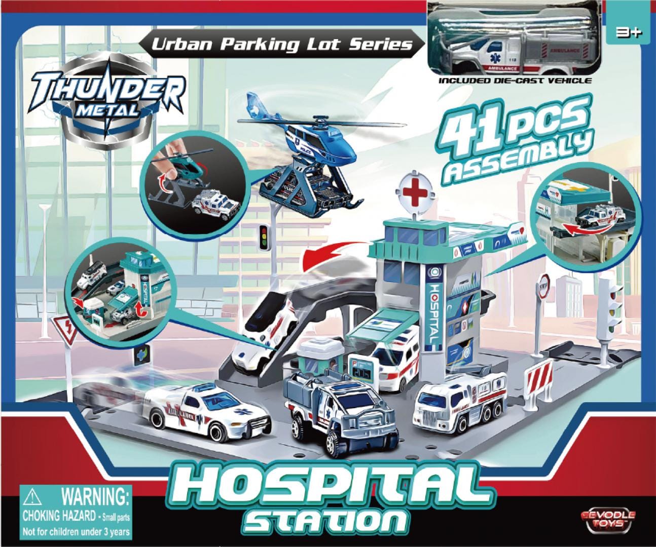Cevodle Jucării Jucarie Cevodle CEV64069-0001 | Macheta Die Cast, Parcare cu Masinuta, Scara 1/64