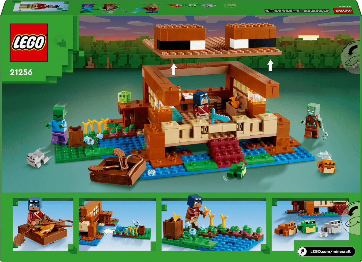 Lego Jucării Set Constructie LEGO Minecraft 21256 | Casa-broasca, 299 piese, 7+