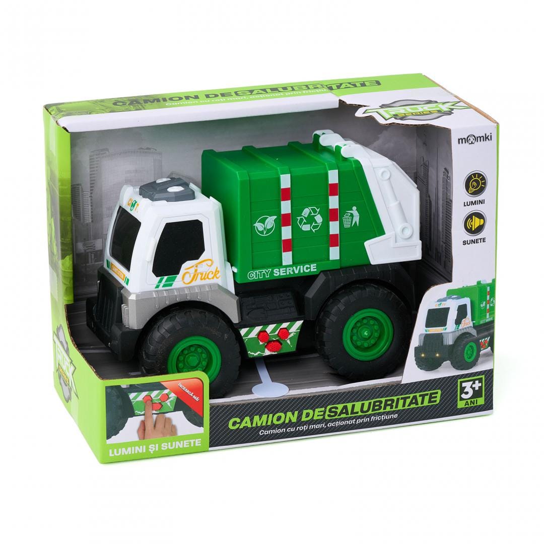 MomKi Jucării Jucarie MomKi MOMKI1189-19 | Camion Salubritate, Lumini, Sunete, Detalii Mobile