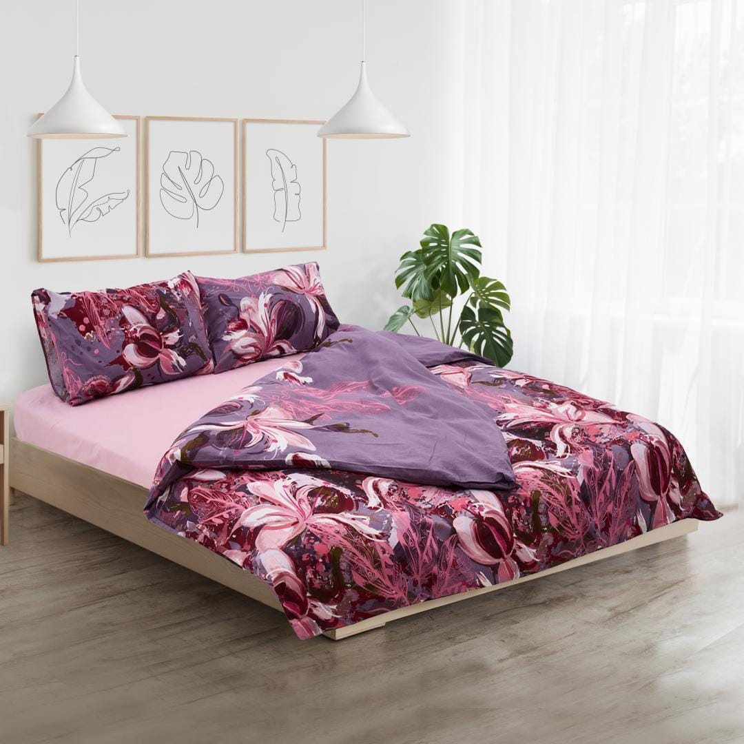 Heinner Lenjerie de pat Lenjerie Pat Heinner HR-KGBED-132-MGN | Kingsize, Bumbac, 132 TC, Magnolia