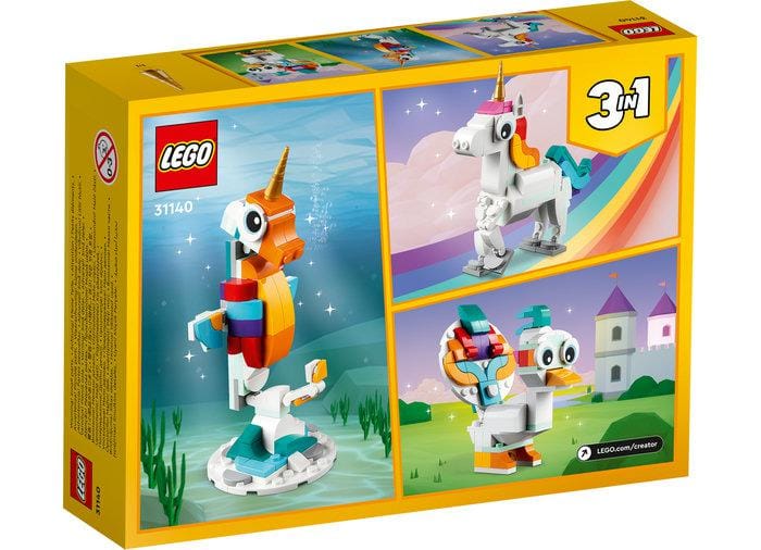 Lego Jucării Set Constructie LEGO Creator 3-in-1 31140 | Unicorn Magic, Seahorse, Peacock, Multicolor
