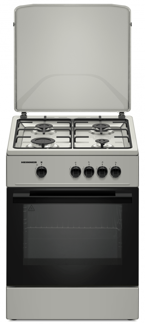 Heinner Aragaz Aragaz Gaz Heinner HFSC-K6060SL | 60cm, 4 Arzatoare, Capac Sticla, 60x60x85cm
