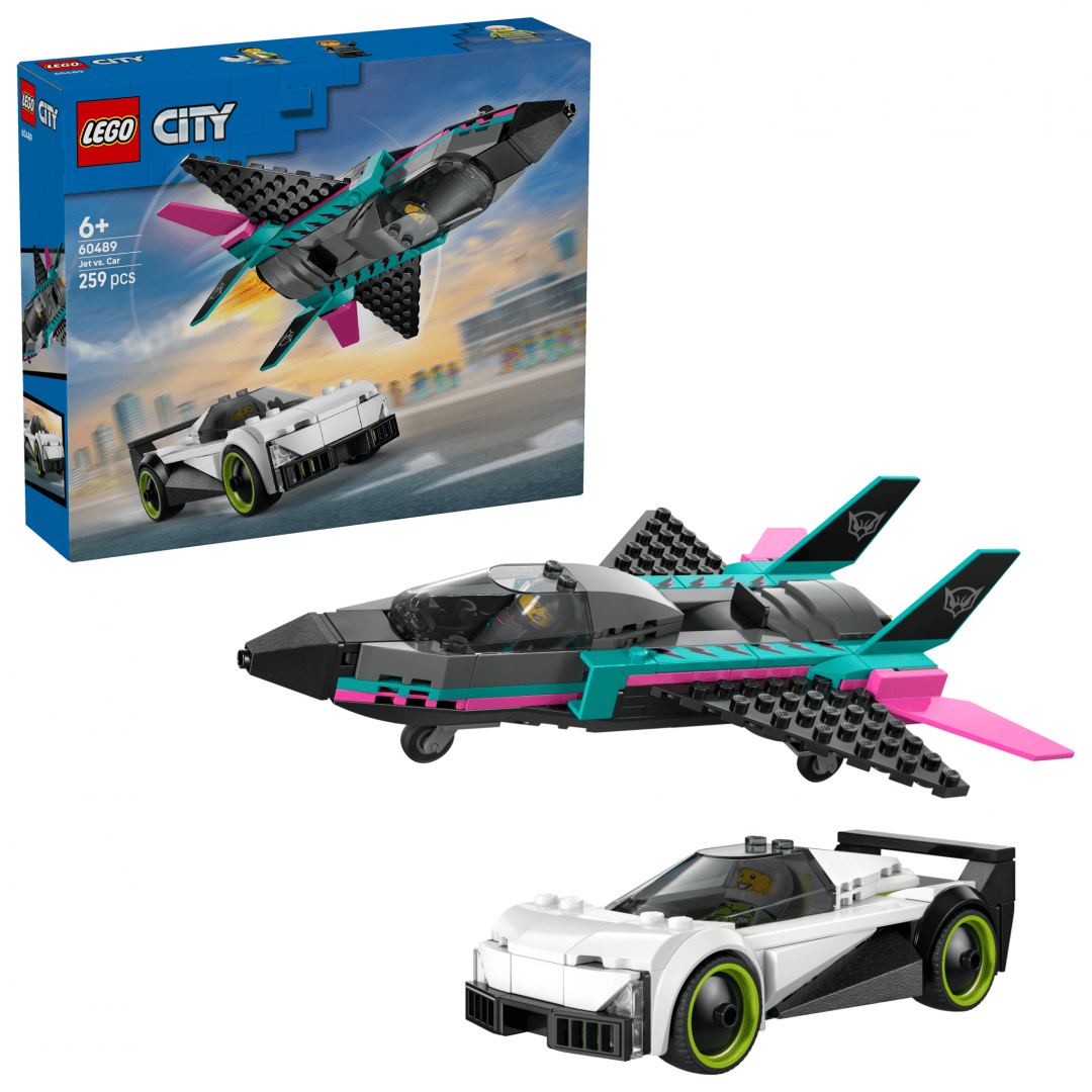 Lego Jucării Set Constructie LEGO City 60489 | Avion cu Reactie vs Masina, 8+, Cadou