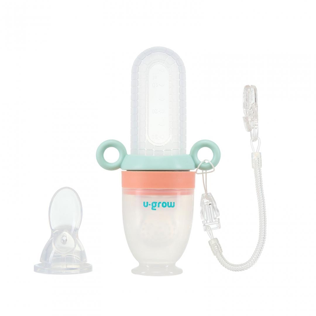 U-Grow Puericultură Dispozitiv Hranire Bebelusi U-Grow UG-236 | 2 Tetine, Suzeta Fructe, Lingurita