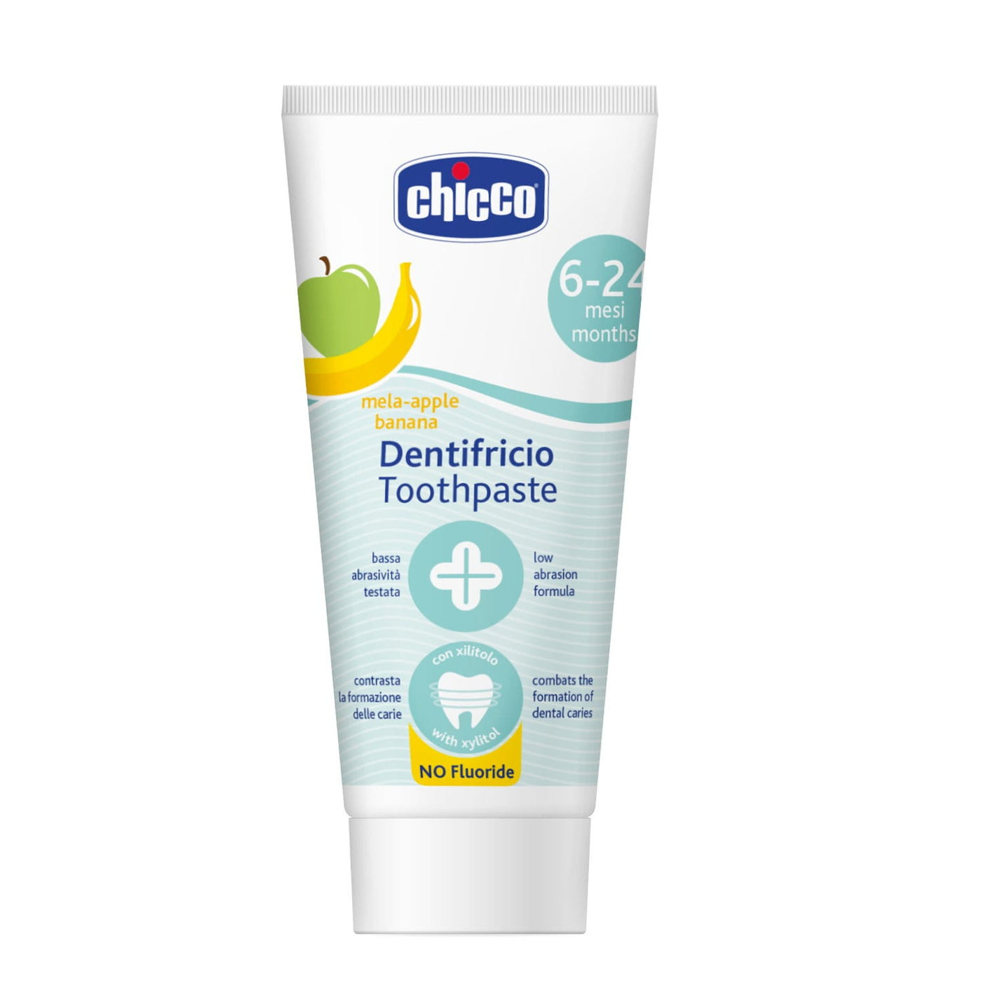 Chicco Îngrijire bebe Pasta de Dinti Chicco 12101-9 | Fara Fluor, Aroma Mar si Banana, 50ml, 6-24 Luni